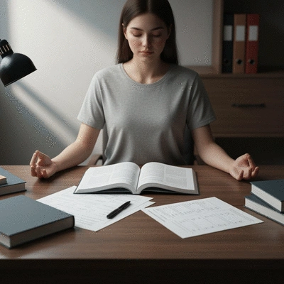 Student practicing mindfulness meditation to improve focus