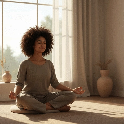 Person meditating to improve focus and memory