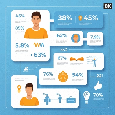Infographic showing mental health statistics, clean design