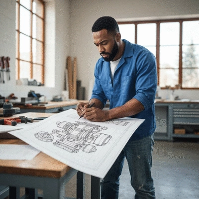 Person using memory palace technique, visualizing a familiar space with information points