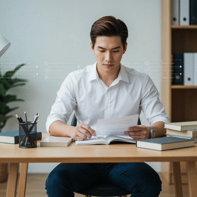 Person using memory techniques with a visual representation of spaced repetition and active recall, clean image, no text, no words, no typography