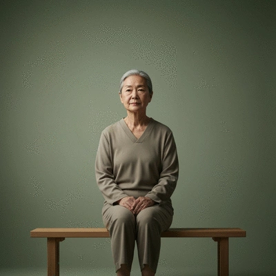 Person sitting calmly, reflecting, with a serene expression, symbolizing self-awareness and mental clarity, no text, no words, no typography, 8K