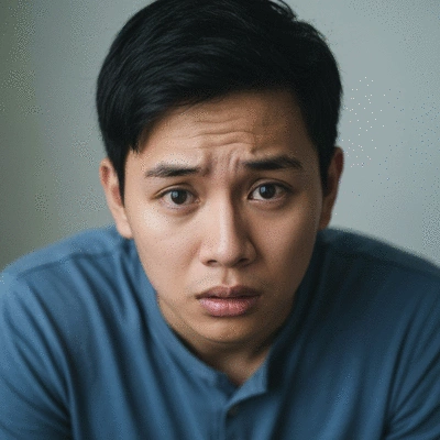 Person looking distressed, symbolizing mental health crisis