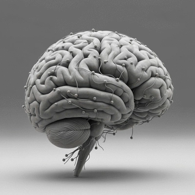 Brain activity showing neuroplasticity and memory connections